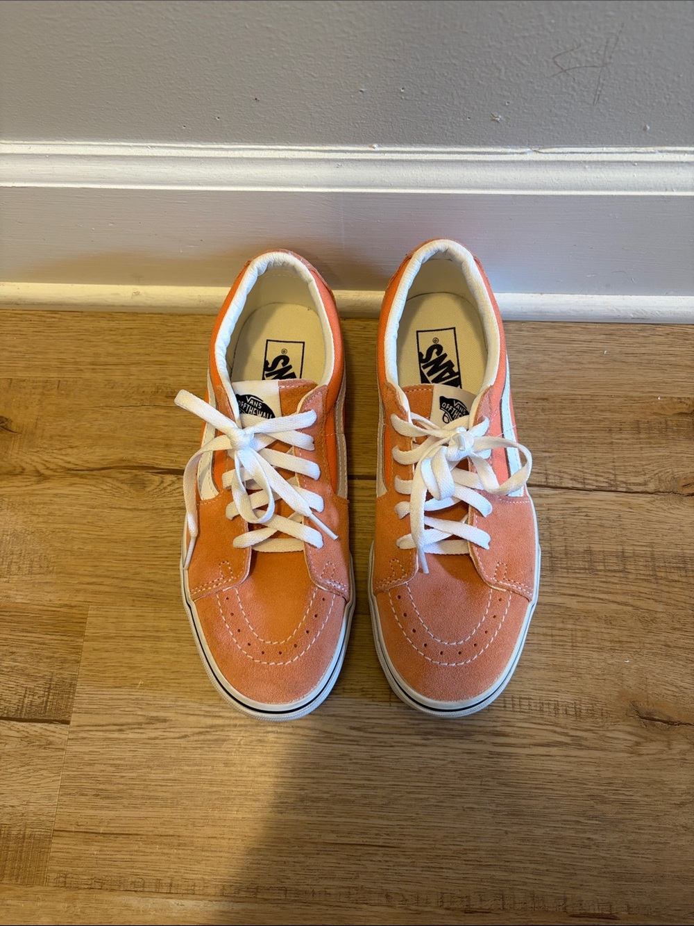 Vans Orange Suede Low-Top Sneakers